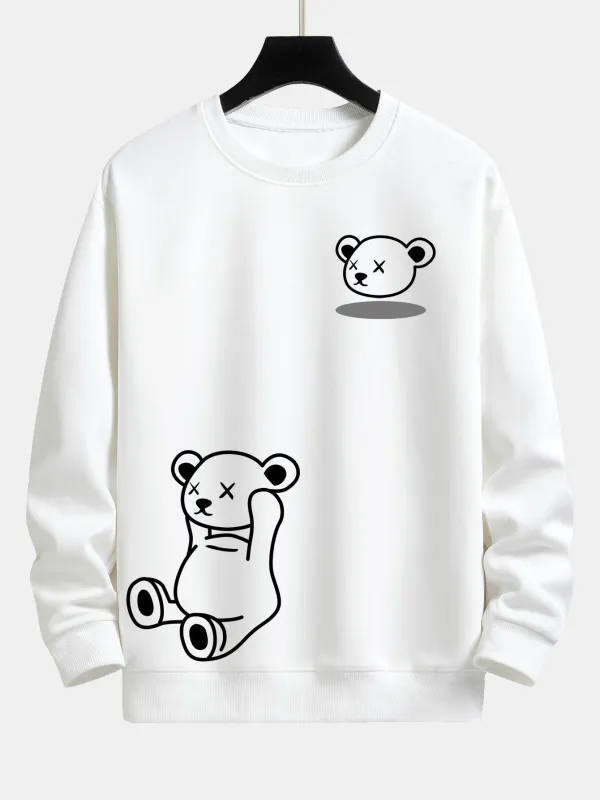 Bear Print Relax Fit Sweatshirt sold by Hoooyi