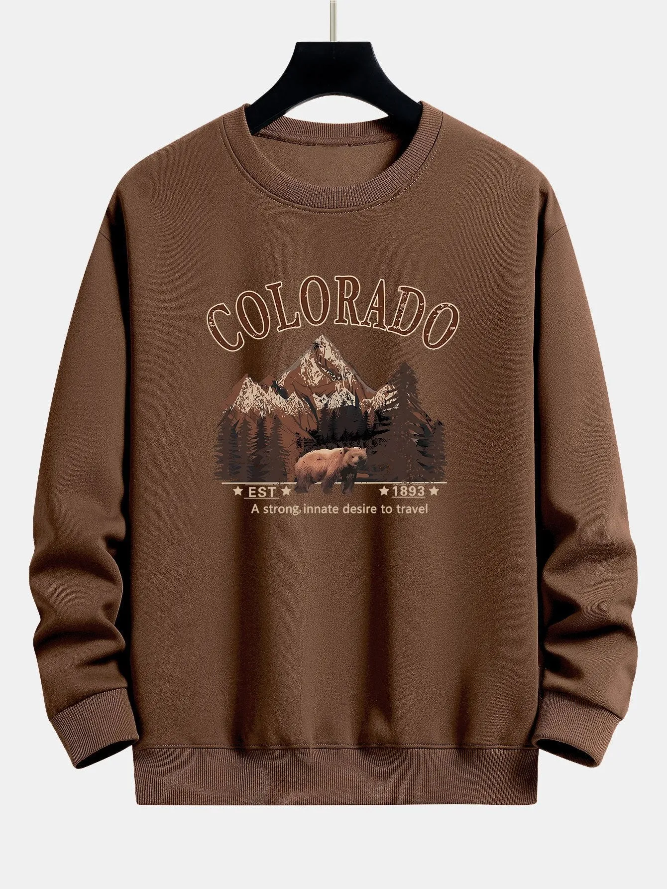 Colorado Bear Print Relax Fit Sweatshirt sold by Hoooyi