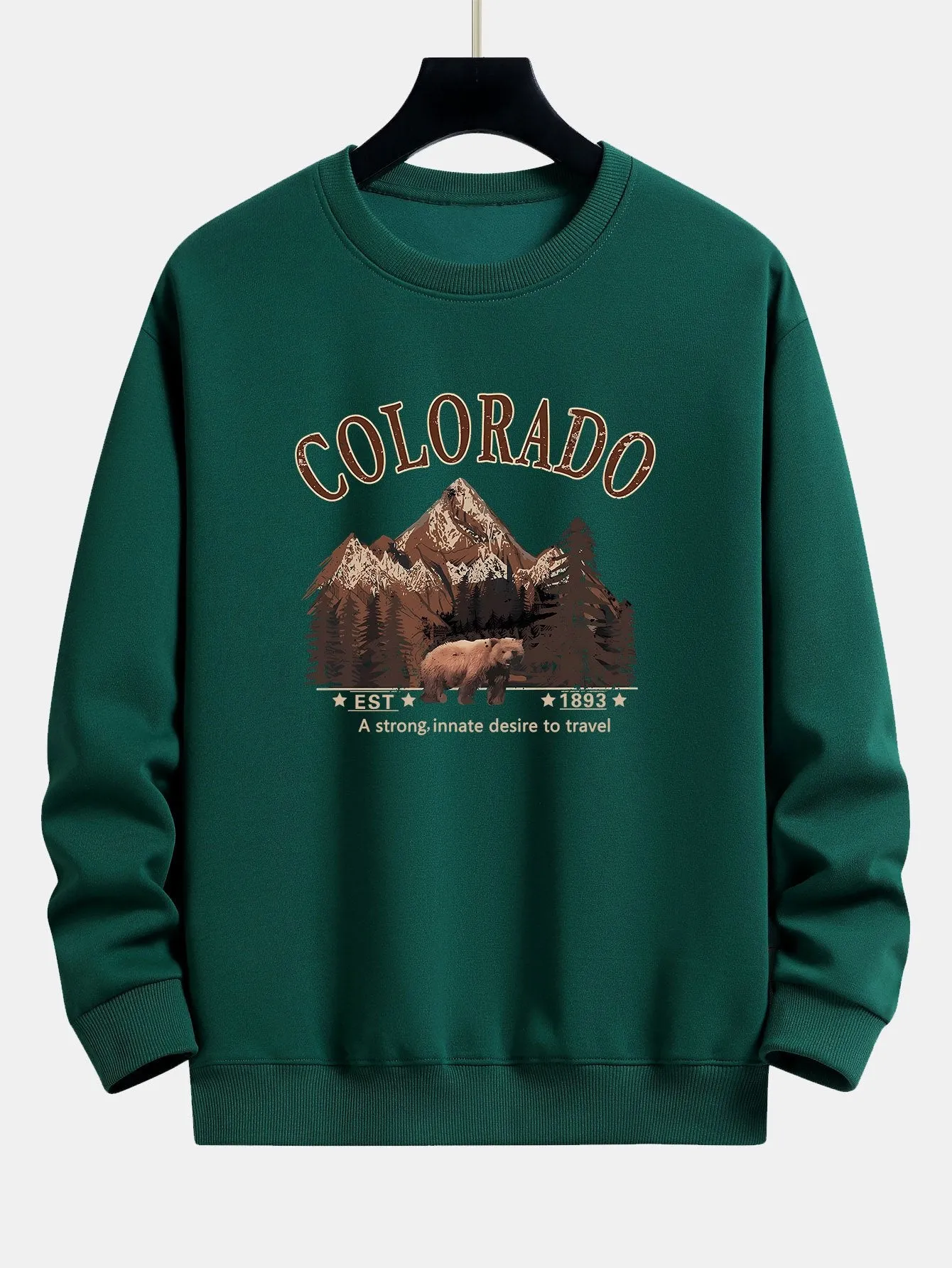 Colorado Bear Print Relax Fit Sweatshirt sold by Hoooyi product image thumbnail 4