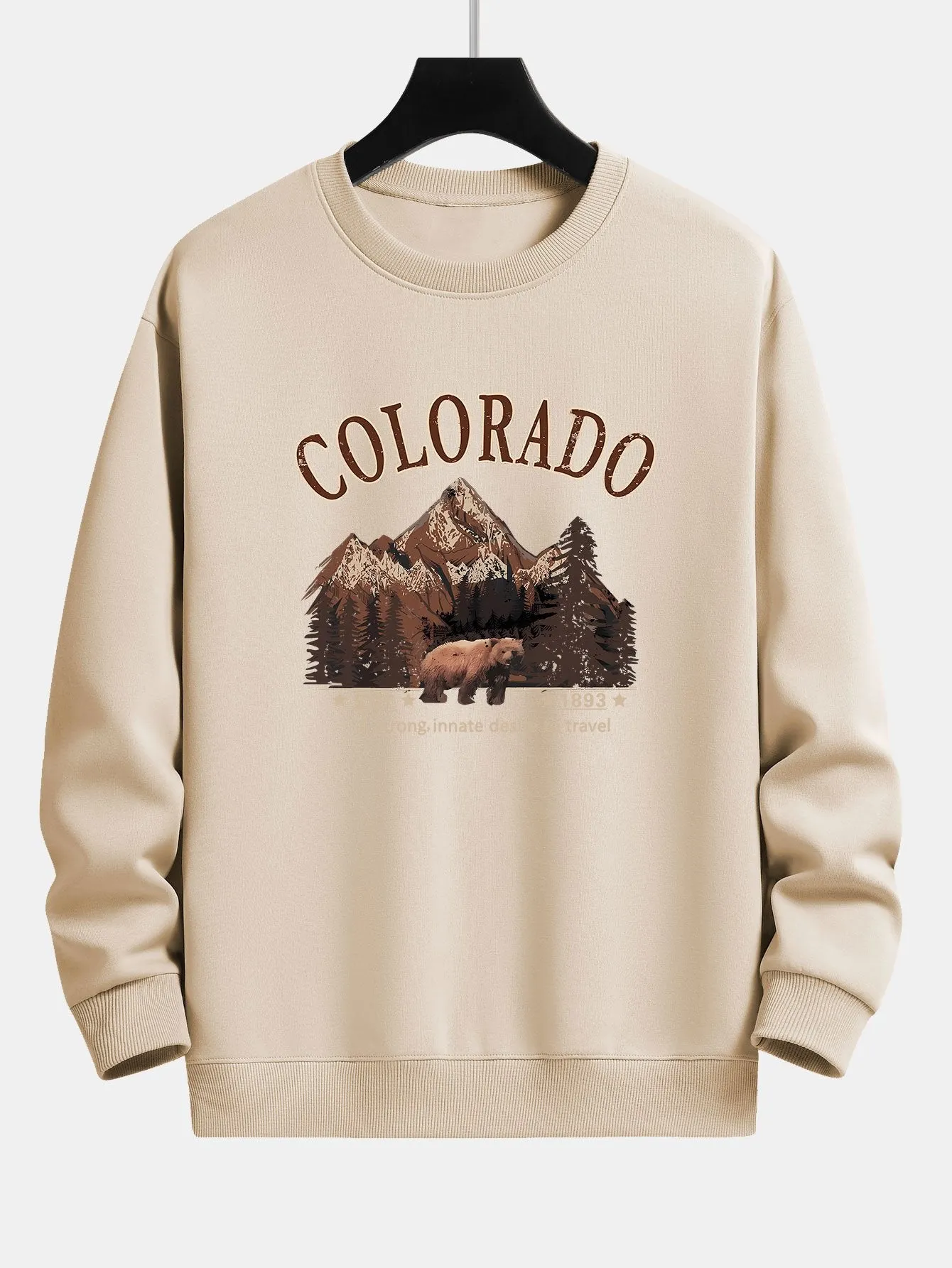 Colorado Bear Print Relax Fit Sweatshirt sold by Hoooyi product image thumbnail 5