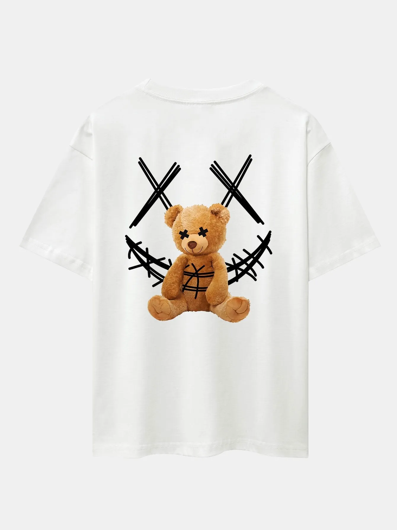 Smiley Bear Back Print Heavy Weight Oversize T-Shirt sold by Hoooyi product image thumbnail 5