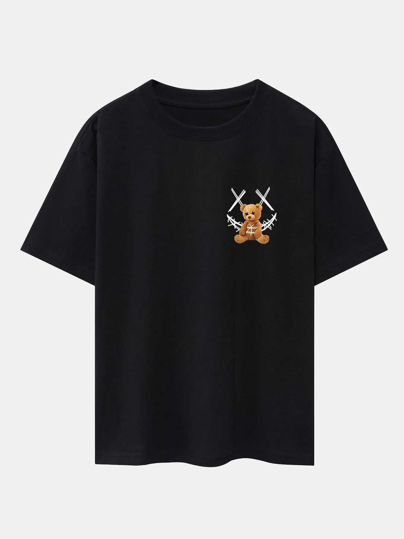 Smiley Bear Back Print Heavy Weight Oversize T-Shirt sold by Hoooyi product image thumbnail 4