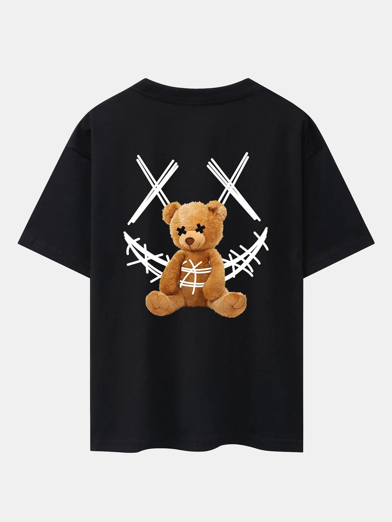 Smiley Bear Back Print Heavy Weight Oversize T-Shirt sold by Hoooyi product image thumbnail 3