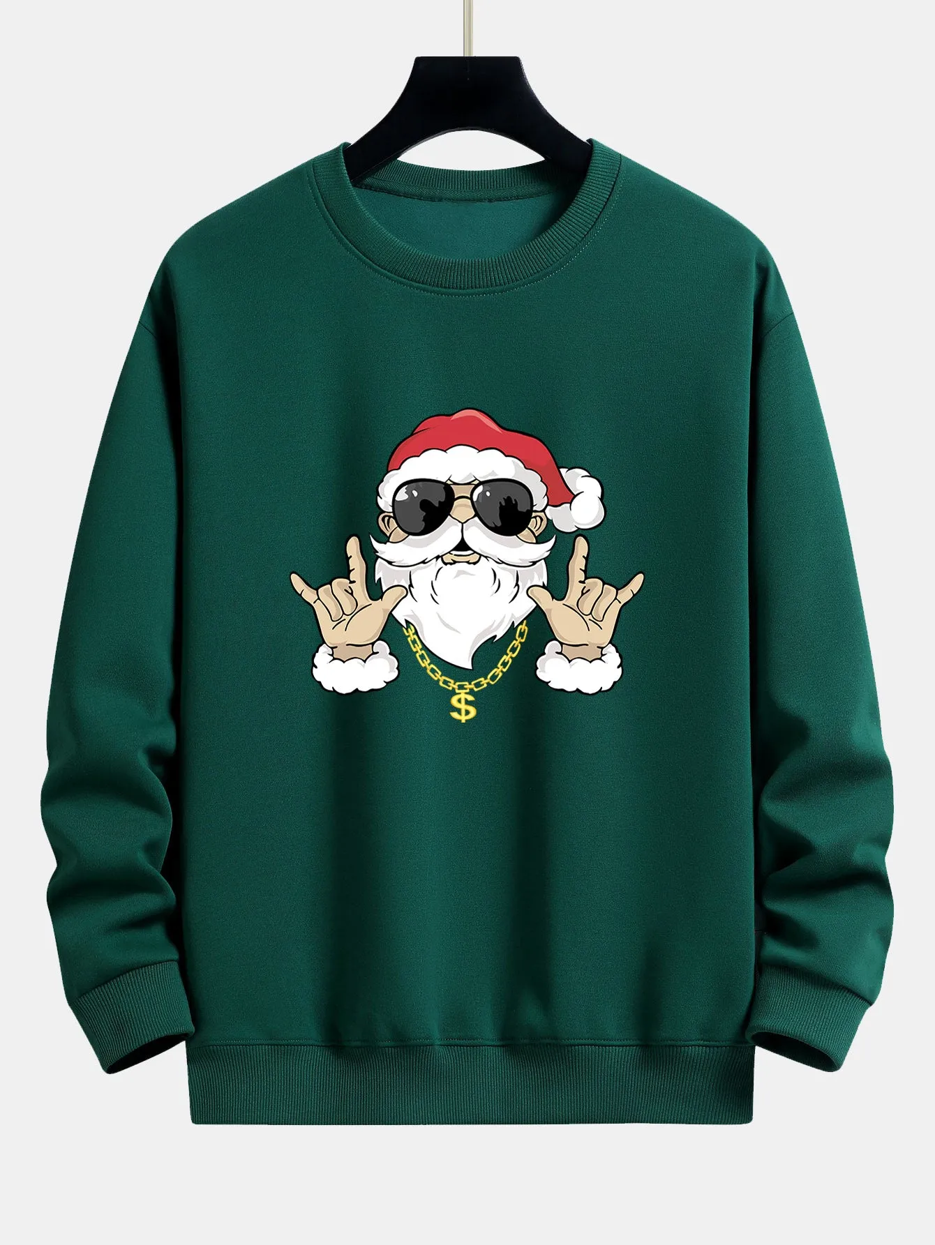 Hip Hop Santa Print Relax Fit Sweatshirt sold by Hoooyi product image thumbnail 2