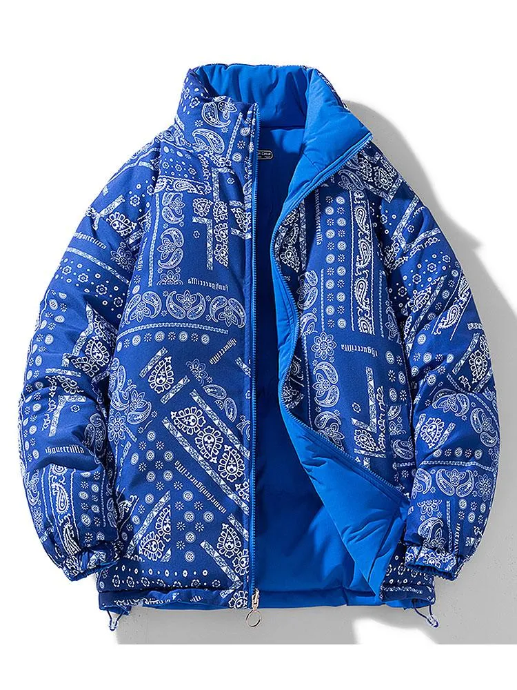 Reversible Paisley Puffer Coat sold by Hoooyi product image thumbnail 5