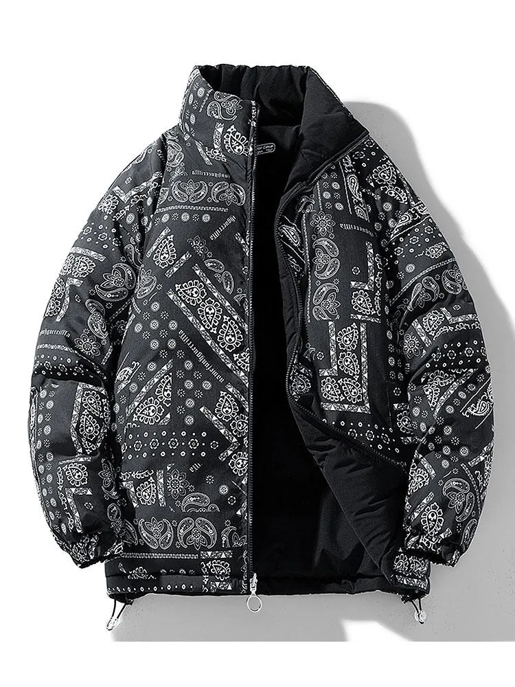 Reversible Paisley Puffer Coat sold by Hoooyi product image thumbnail 2