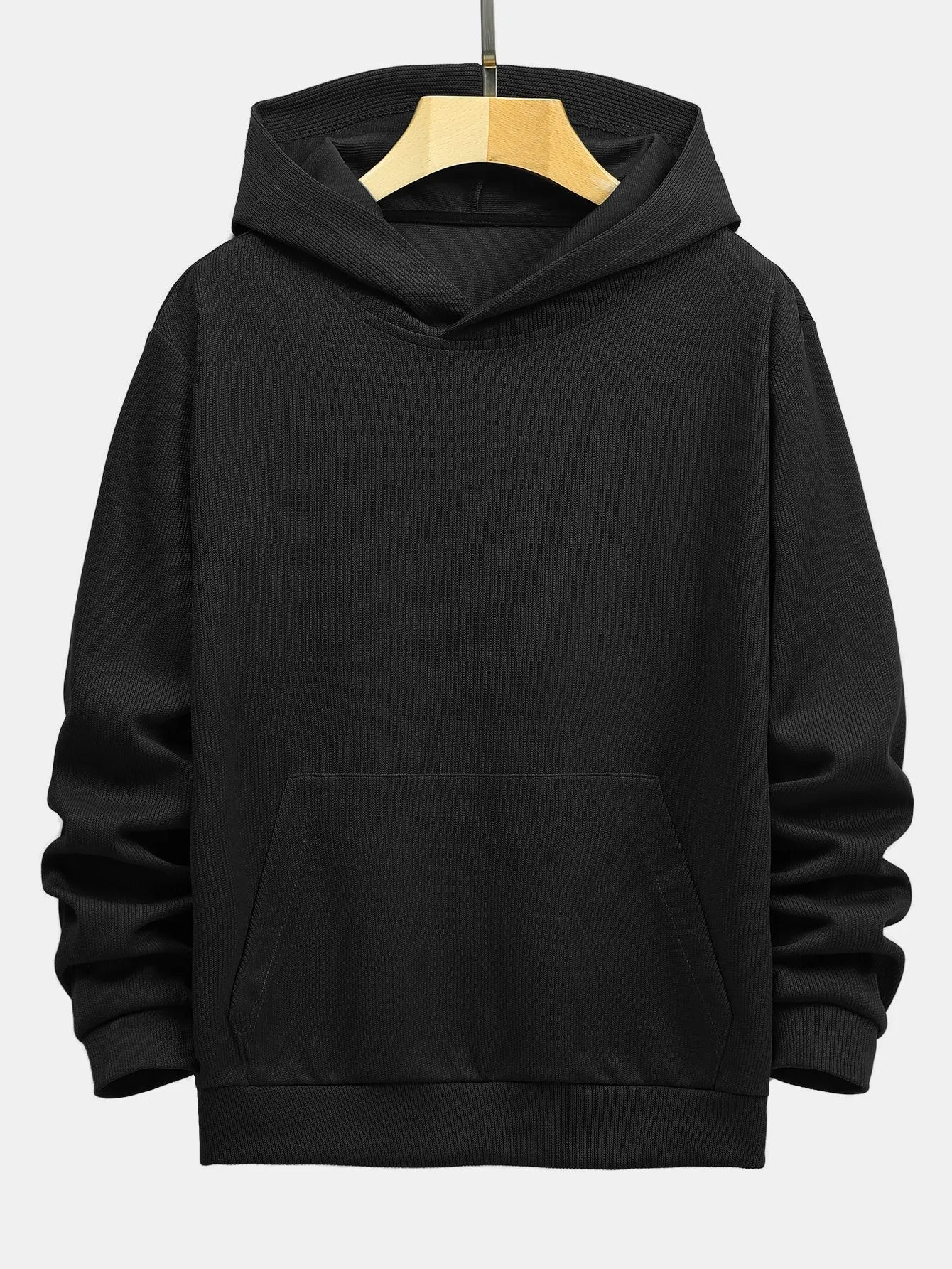 Basic Knitted Ribbed Hoodie sold by Hoooyi product image thumbnail 2