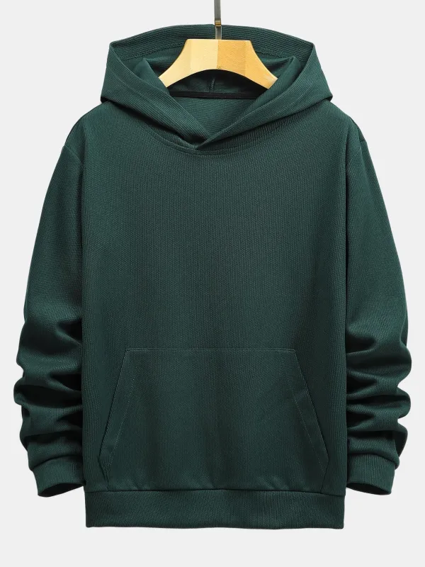 Basic Knitted Ribbed Hoodie made by Hoooyi