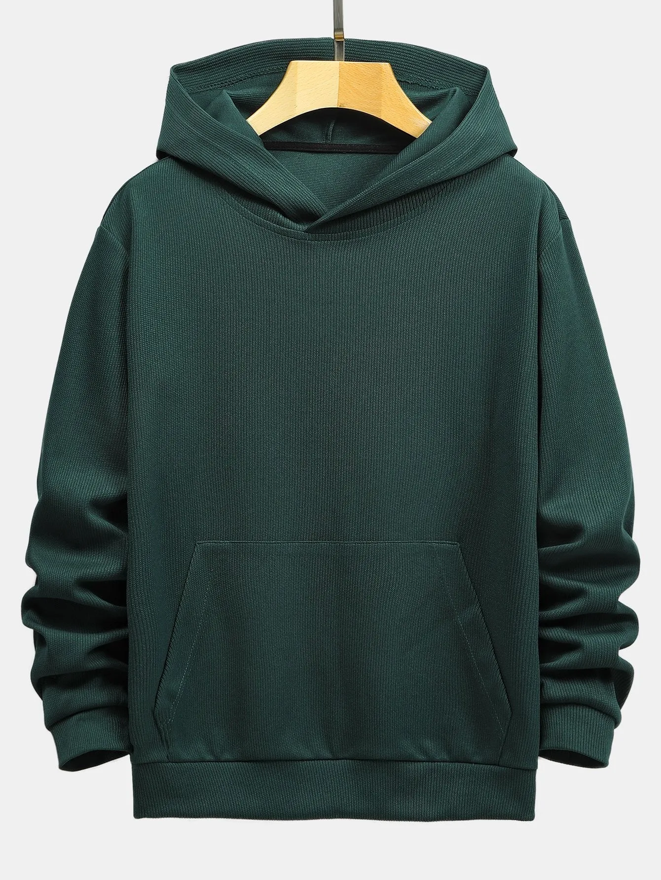 Basic Knitted Ribbed Hoodie sold by Hoooyi