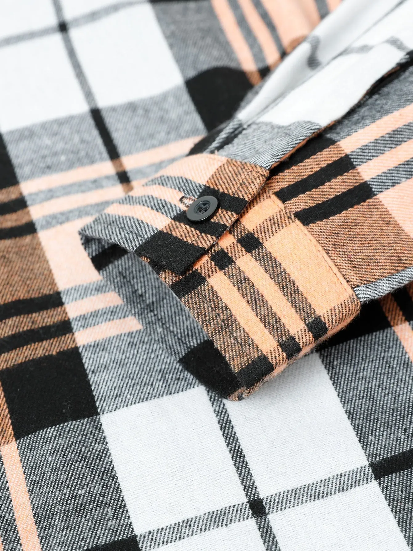 Long Sleeve Plaid Corduroy Patchwork Shirt sold by Hoooyi product image thumbnail 4