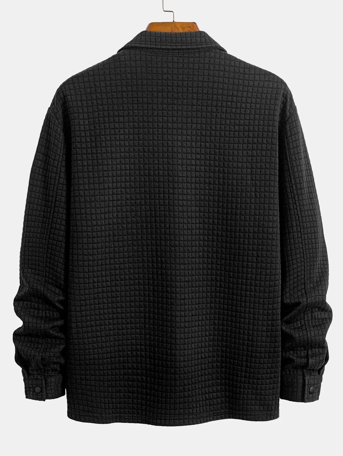 Quilted Waffle Jacquard Overshirt sold by Hoooyi product image thumbnail 2