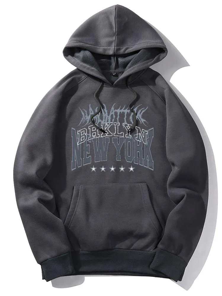 New York Gothic Print Hoodie sold by Hoooyi