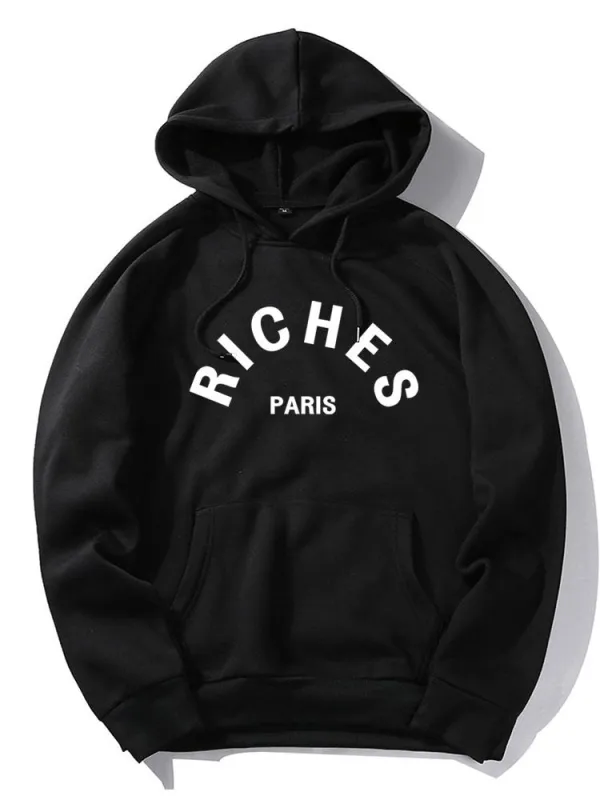 Rich Paris Print Hoodie made by Hoooyi