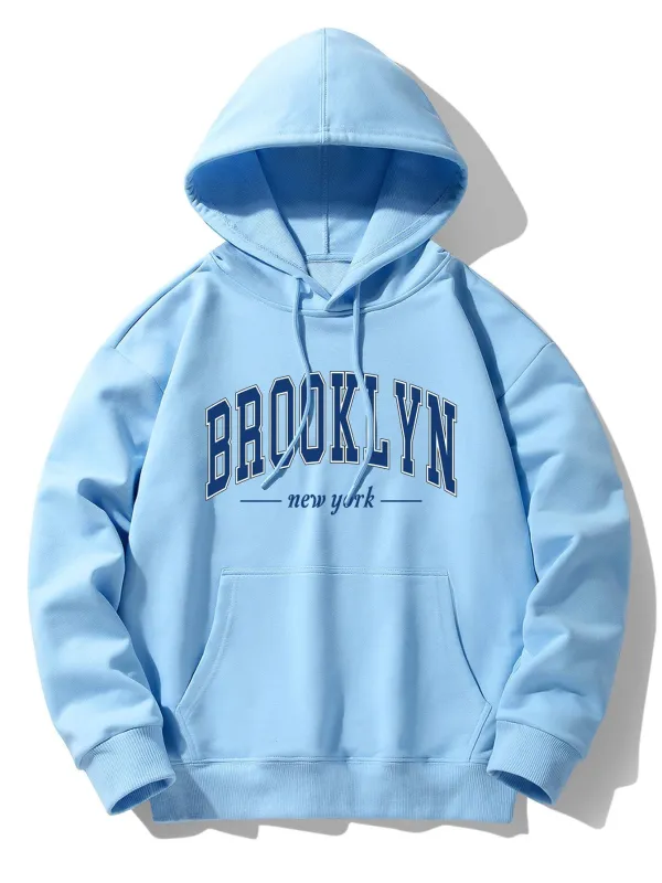 Brooklyn Print Cotton Blend Hoodie sold by Hoooyi