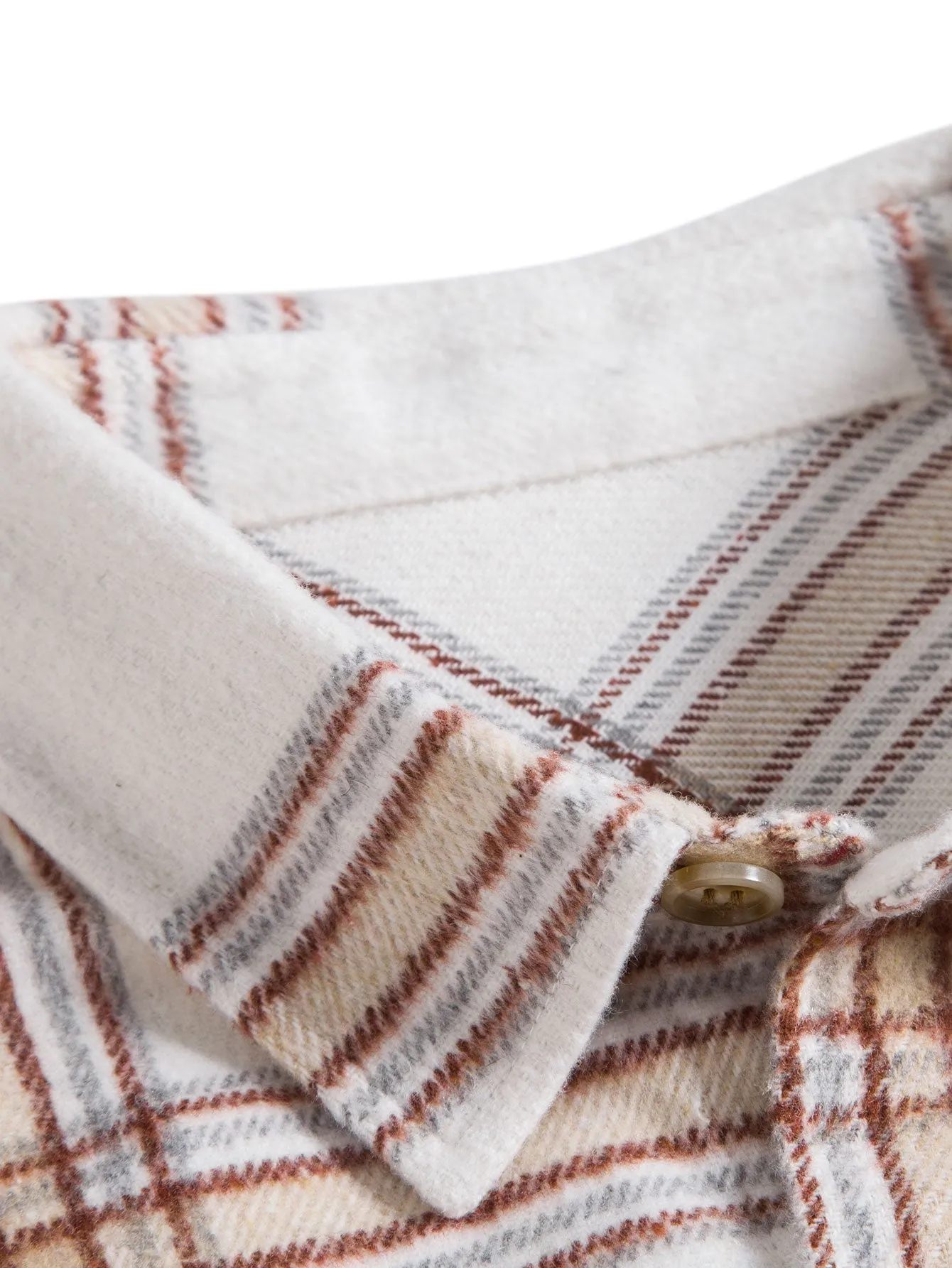 Flannel Plaid Overshirt With Pocket sold by Hoooyi product image thumbnail 3