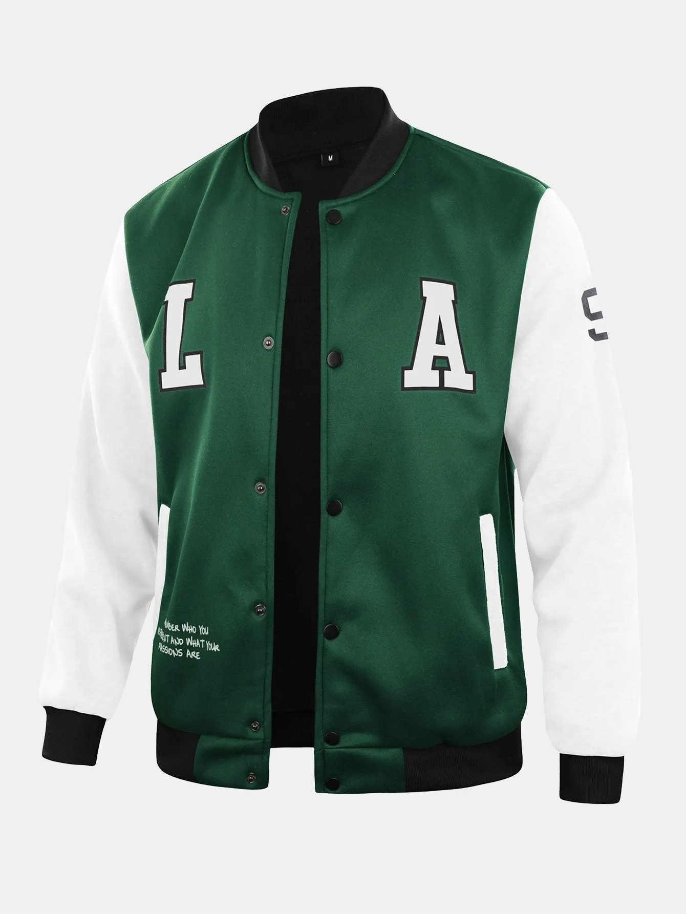 LA Print Baseball Jacket sold by Hoooyi