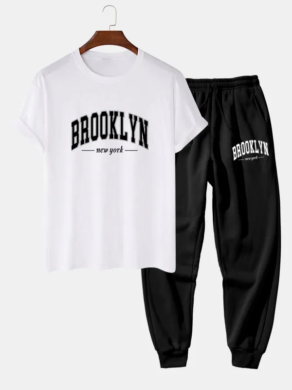 Brooklyn Print T-Shirt  & Jogger Pants made by Hoooyi