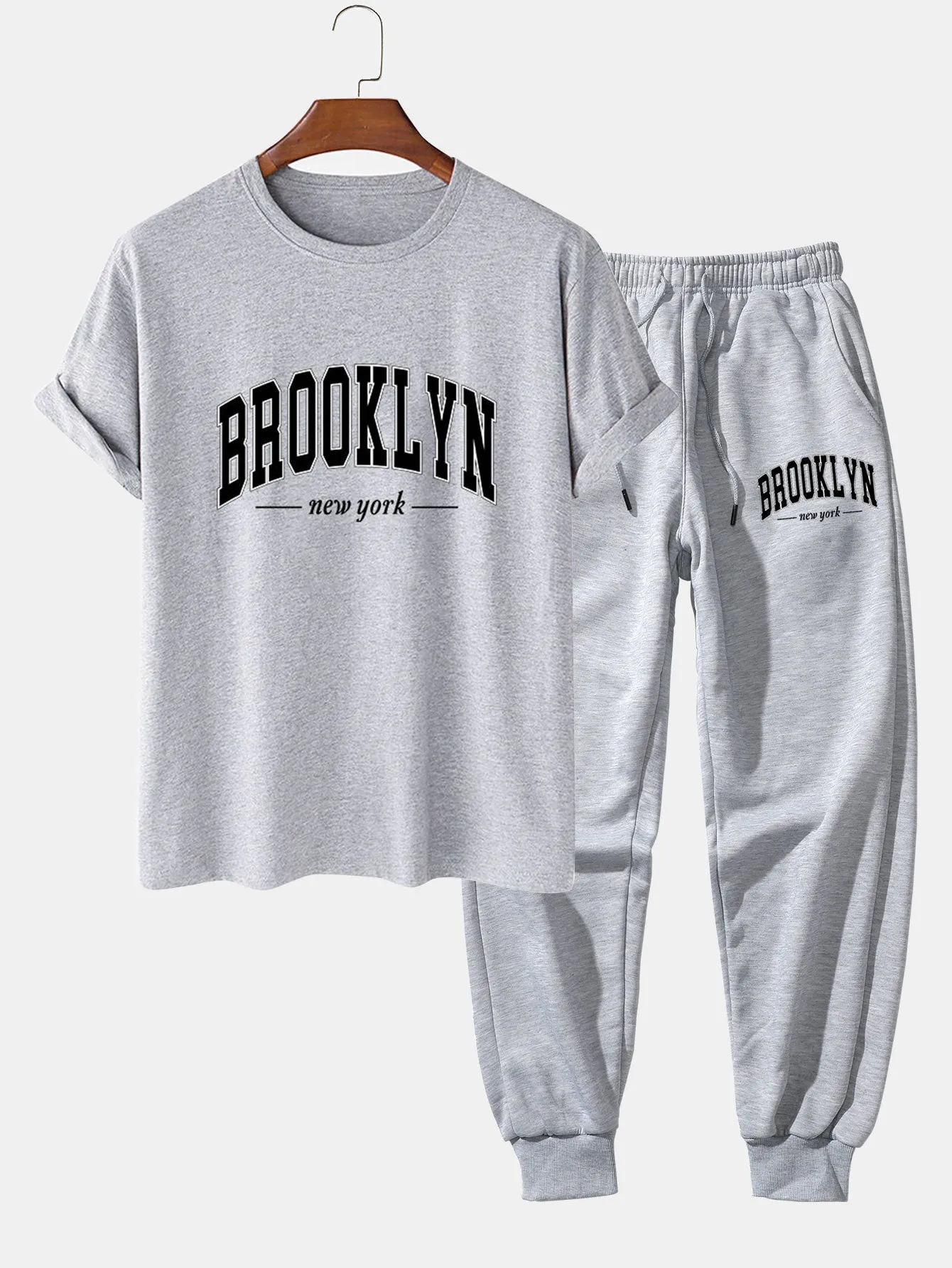 Brooklyn Print T-Shirt & Jogger Pants sold by Hoooyi product image thumbnail 2