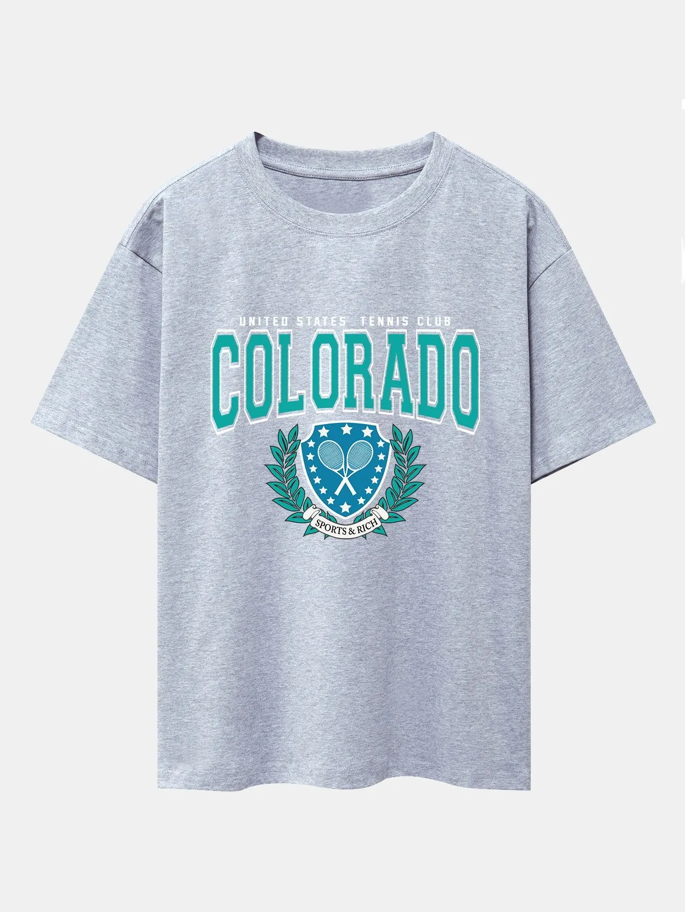Colorado Tennis Print Heavy Weight Oversize T-Shirt sold by Hoooyi