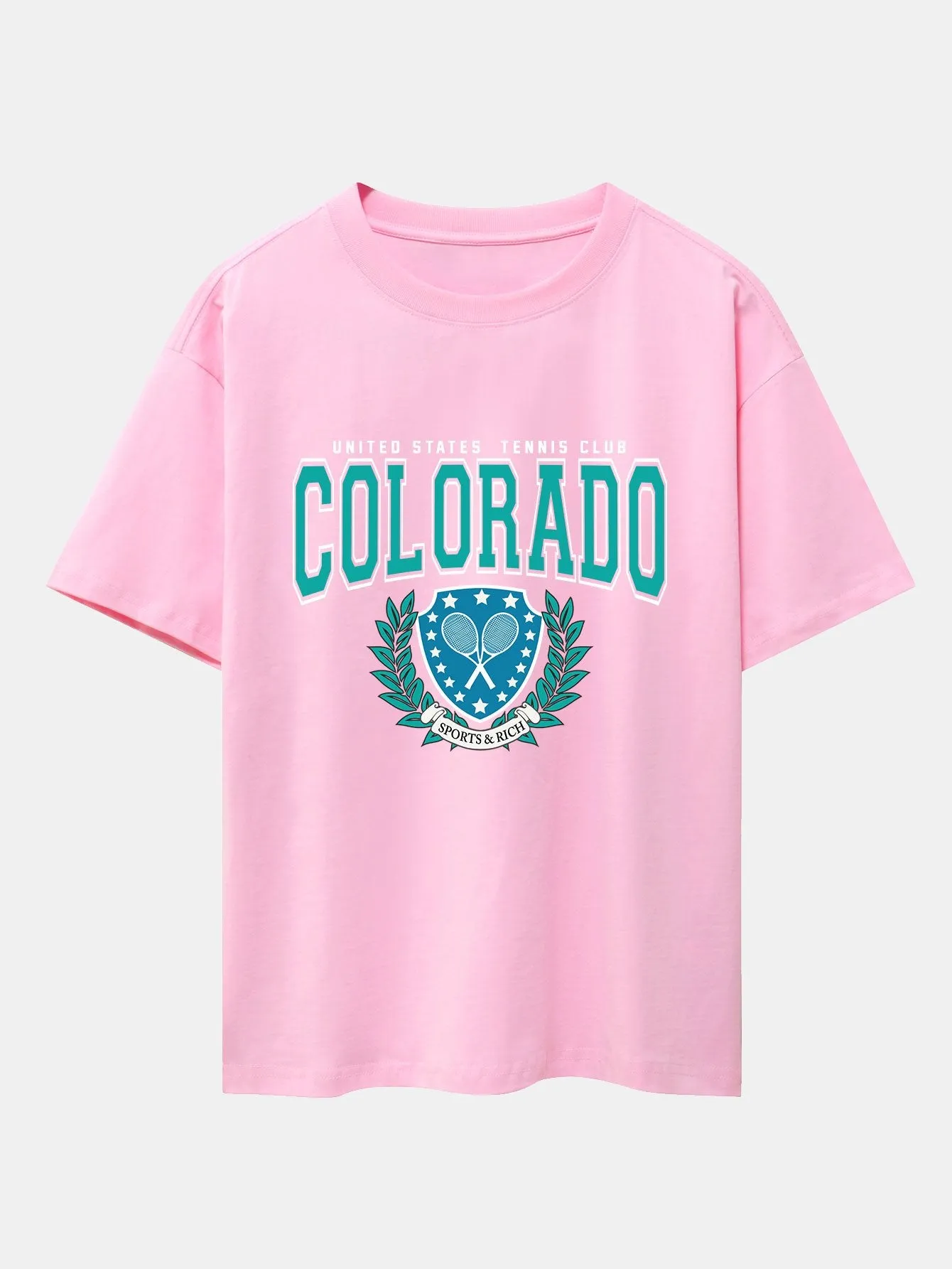 Colorado Tennis Print Heavy Weight Oversize T-Shirt sold by Hoooyi product image thumbnail 3