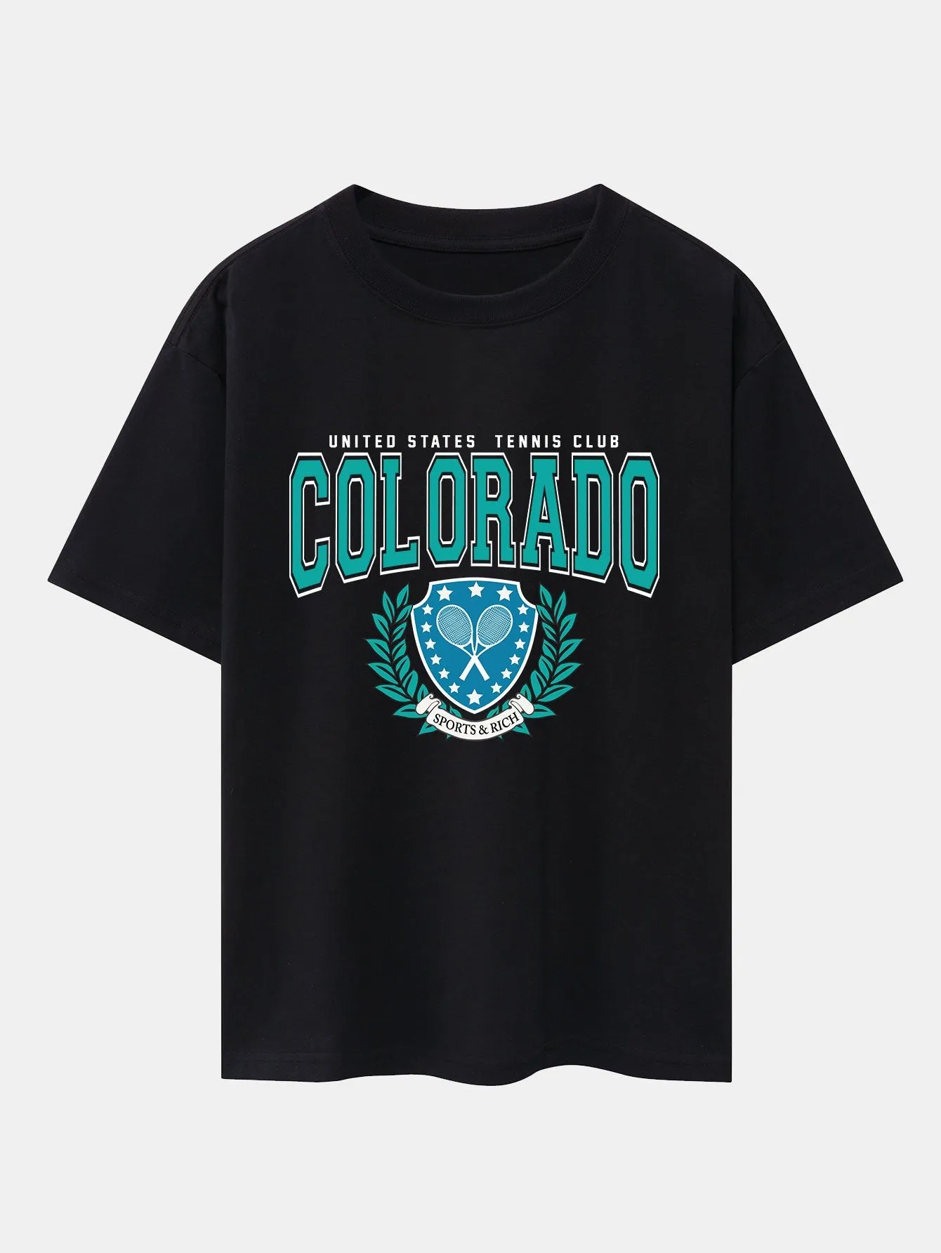 Colorado Tennis Print Heavy Weight Oversize T-Shirt sold by Hoooyi product image thumbnail 5