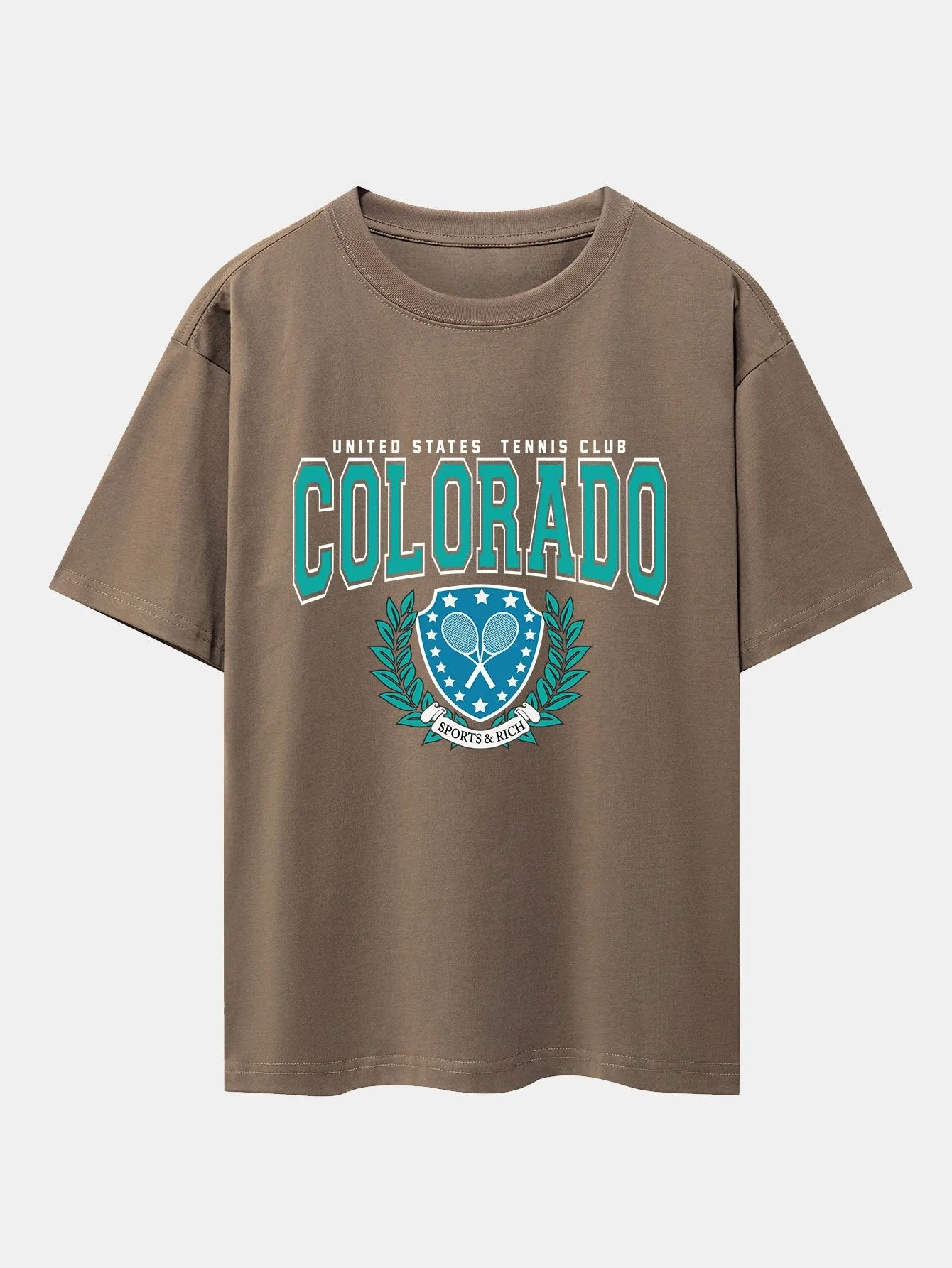 Colorado Tennis Print Heavy Weight Oversize T-Shirt sold by Hoooyi product image thumbnail 4