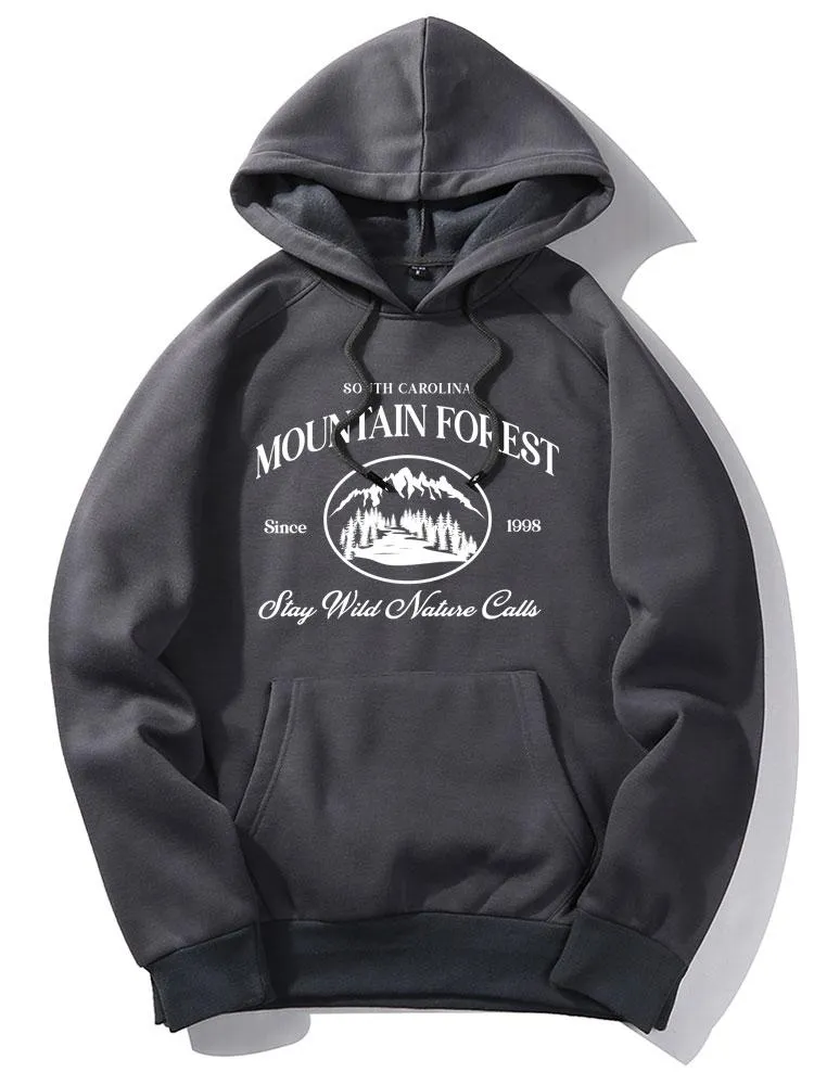Mountain Slogan Print Hoodie sold by Hoooyi product image thumbnail 4