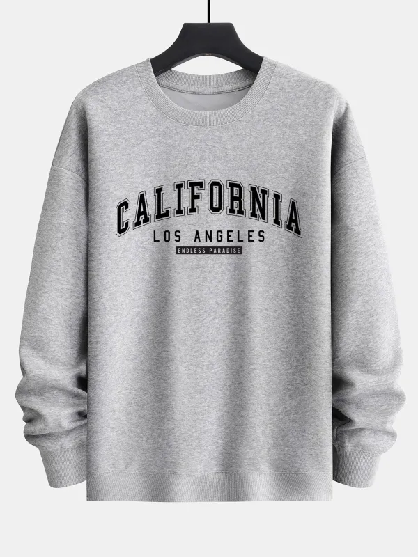 California Print Relax Fit Sweatshirt made by Hoooyi