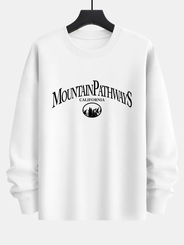 Mountain Pathways Print Relax Fit Sweatshirt sold by Hoooyi