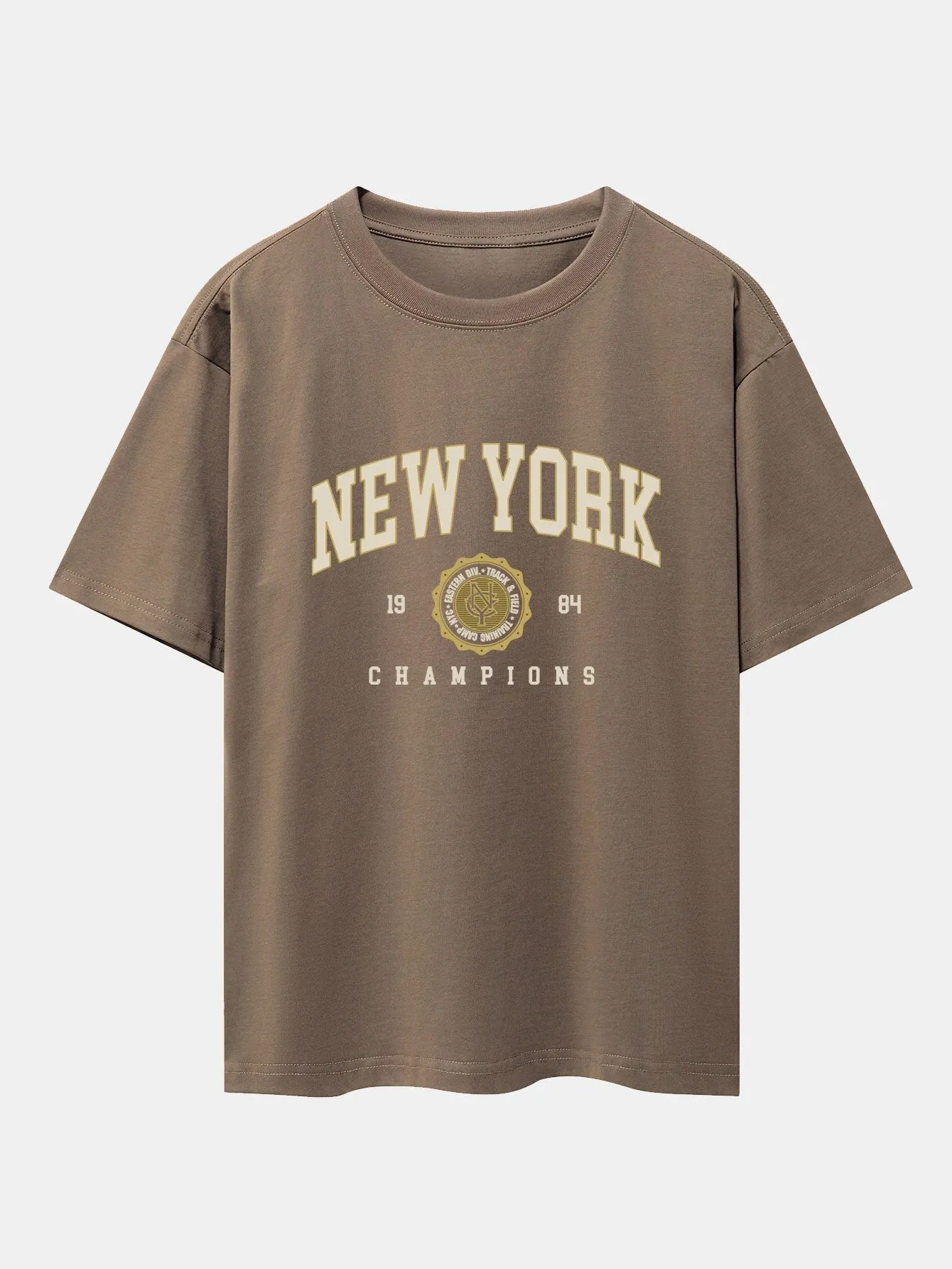 New York Varsity Print Heavy Weight Oversize T-Shirt & Jersey Shorts sold by Hoooyi product image thumbnail 2