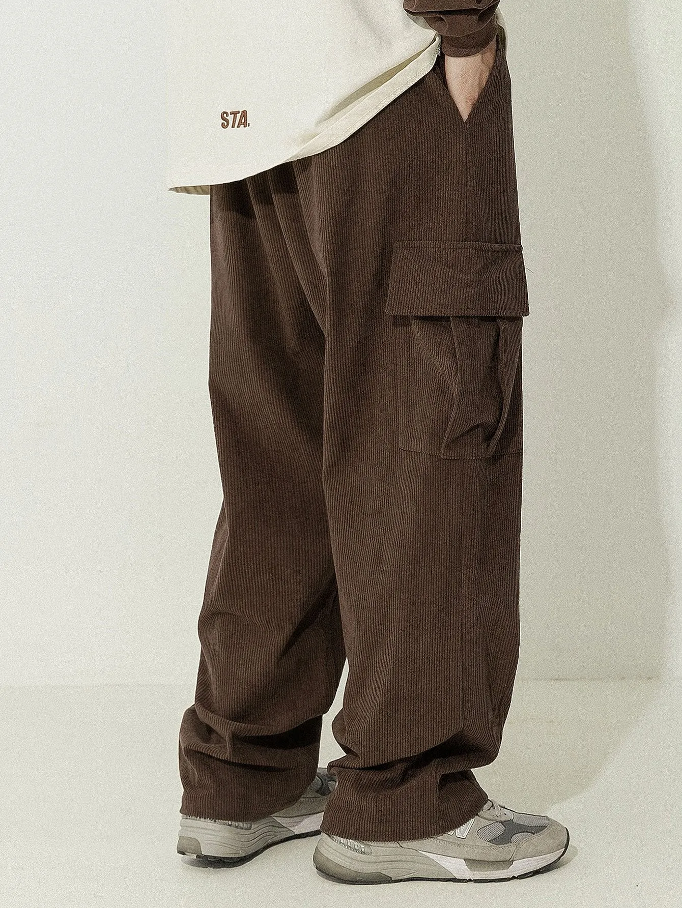 Loose Fit Corduroy Cargo Pants sold by Hoooyi product image thumbnail 3