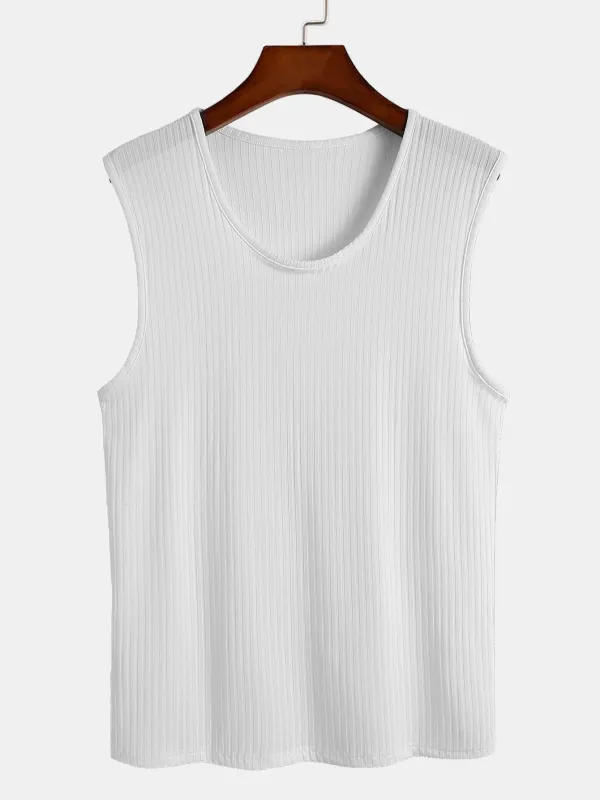 Basic Ribbed Muscle Tank sold by Hoooyi