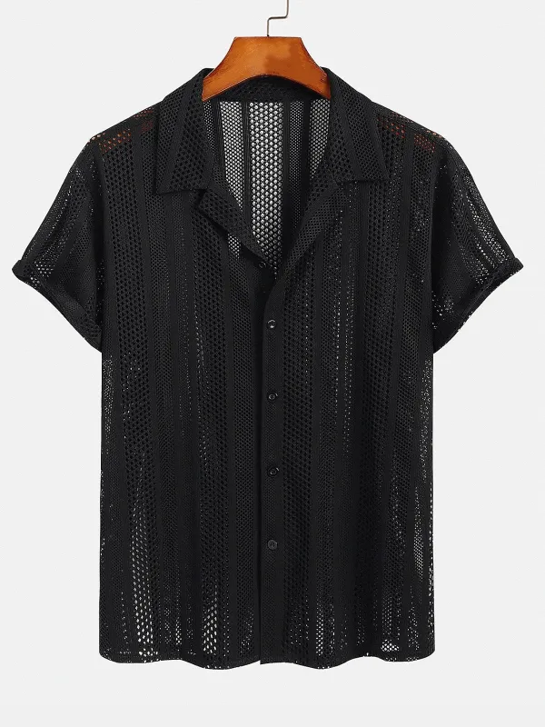 Mesh Textured Shirt sold by Hoooyi