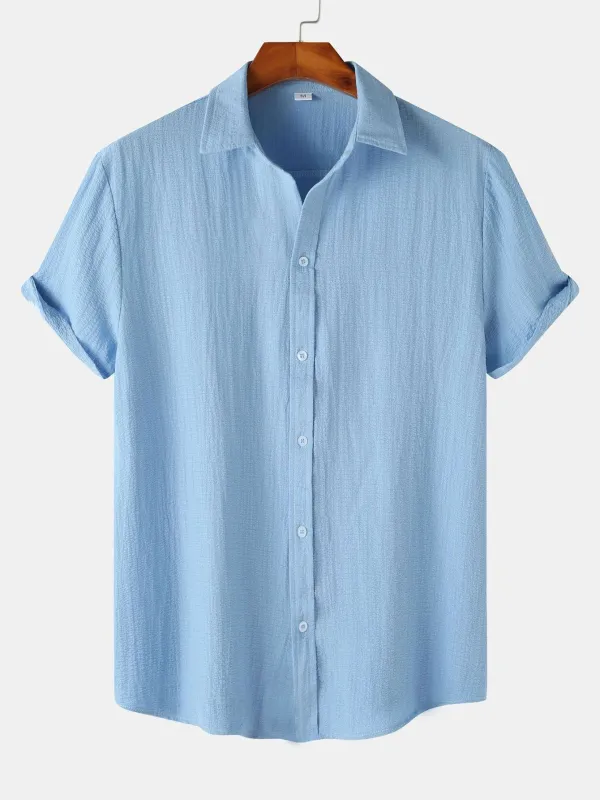Textured Button Up Shirt sold by Hoooyi