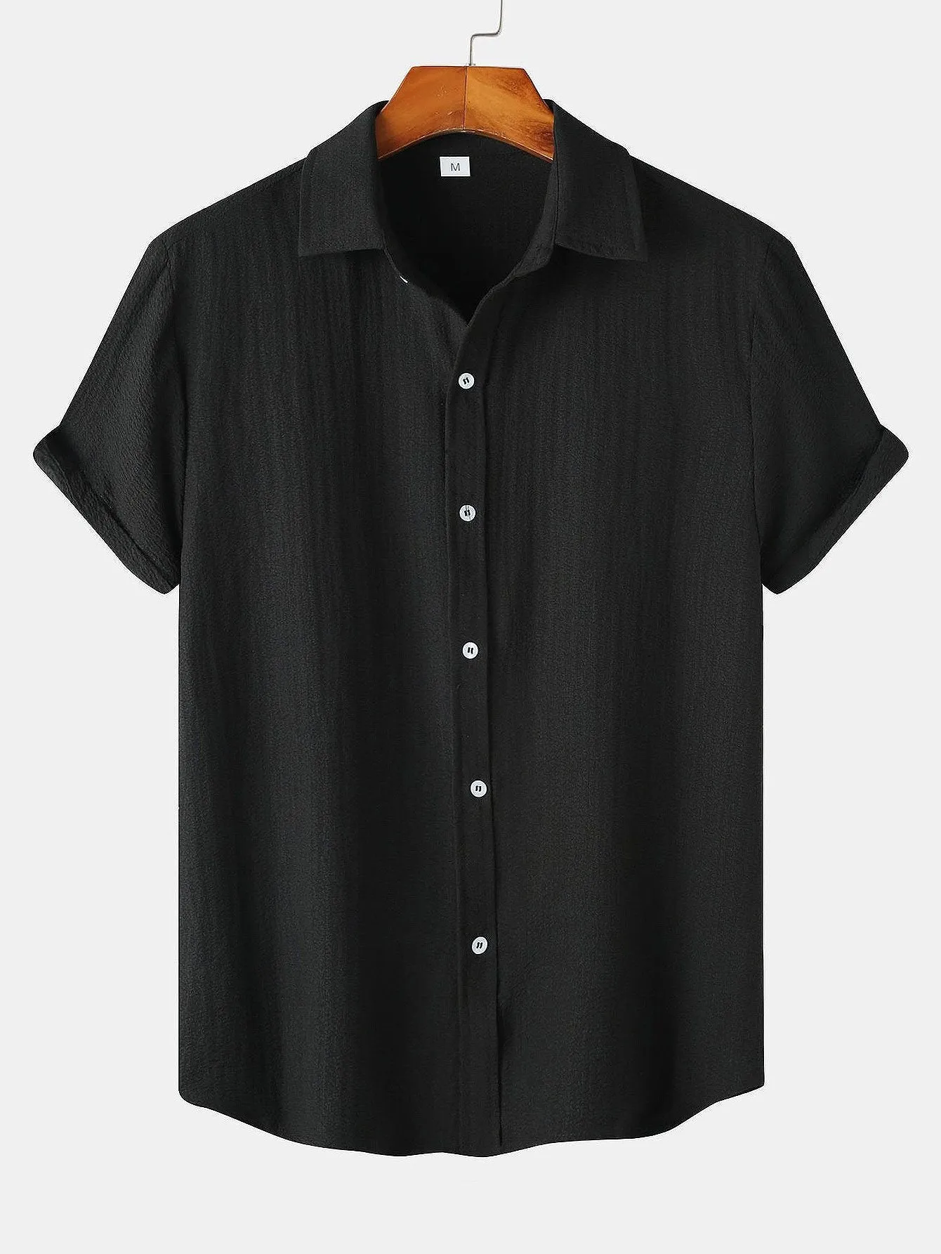 Textured Button Up Shirt sold by Hoooyi product image thumbnail 5