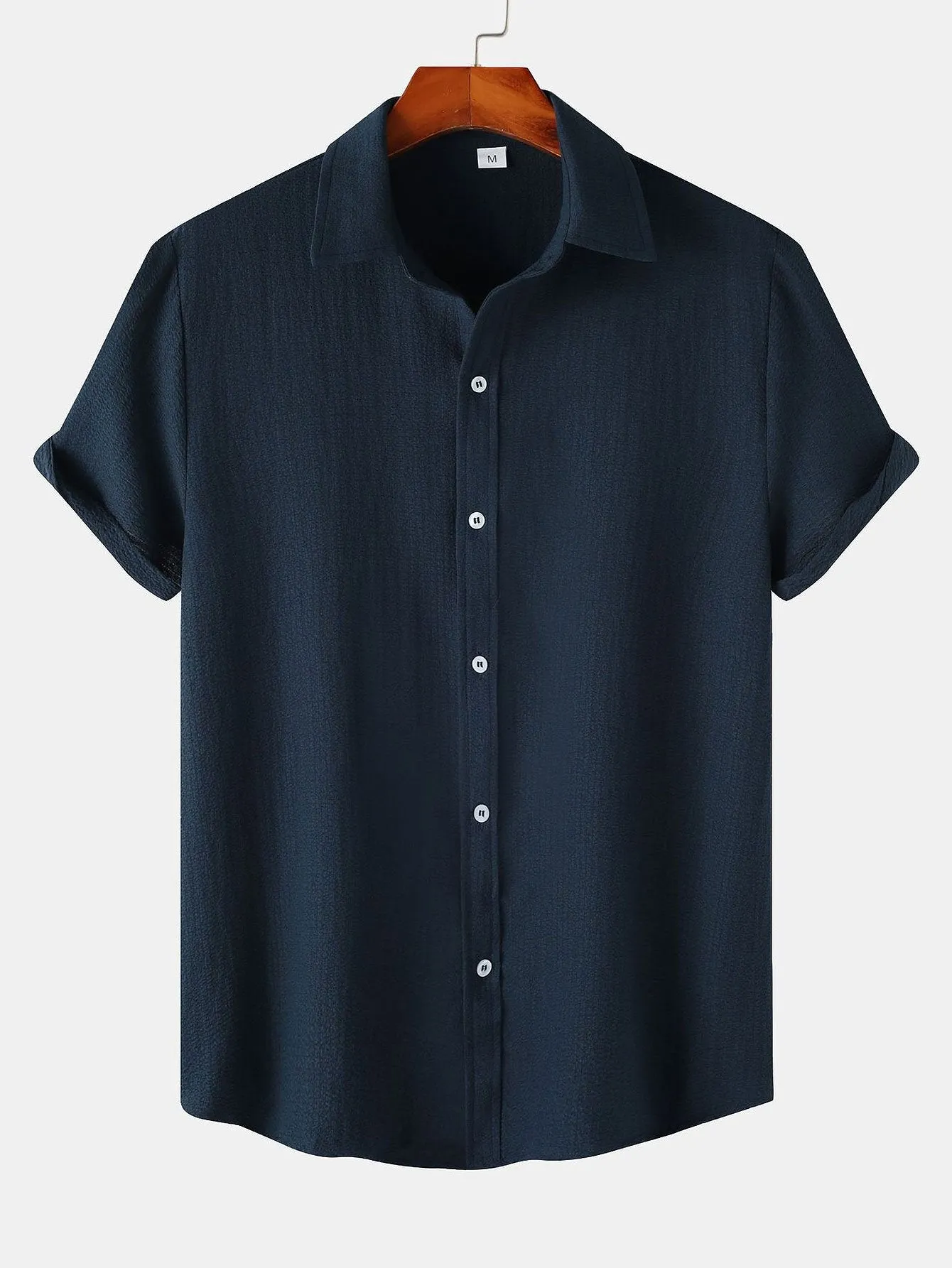 Textured Button Up Shirt sold by Hoooyi product image thumbnail 3