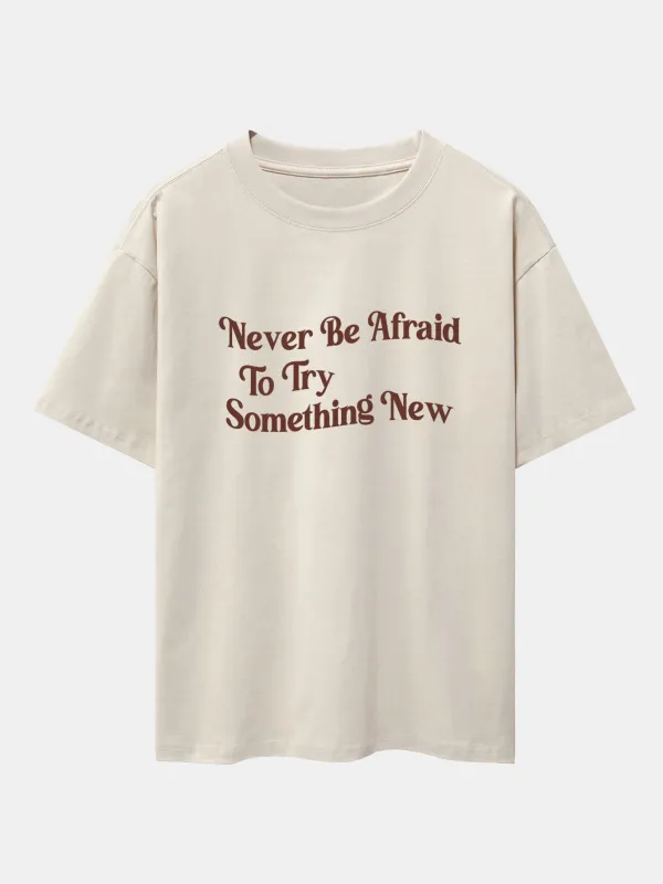 Slogan Print Drop Shoulder Oversize T-Shirt sold by Hoooyi