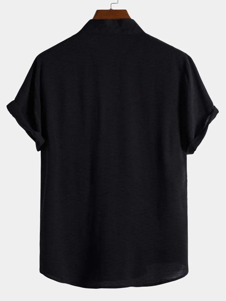 Stand Collar Shirts #This item will shrink after washing, so we highly recommend choosing one size up# sold by Hoooyi product image thumbnail 2