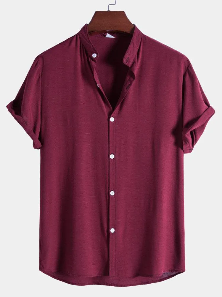 Stand Collar Shirts #This item will shrink after washing, so we highly recommend choosing one size up# sold by Hoooyi product image thumbnail 3