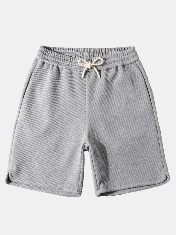 Loose Fit Drawstring Twill Jacquard Shorts sold by Hoooyi