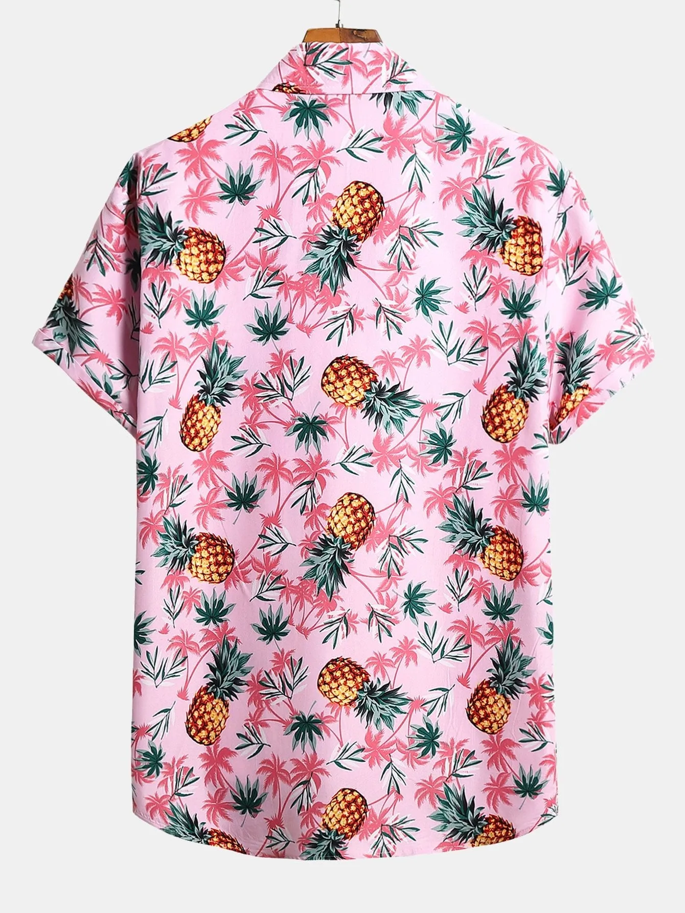 Pineapple Palm Tree Print Button Up Shirt & & Swim Shorts sold by Hoooyi product image thumbnail 3