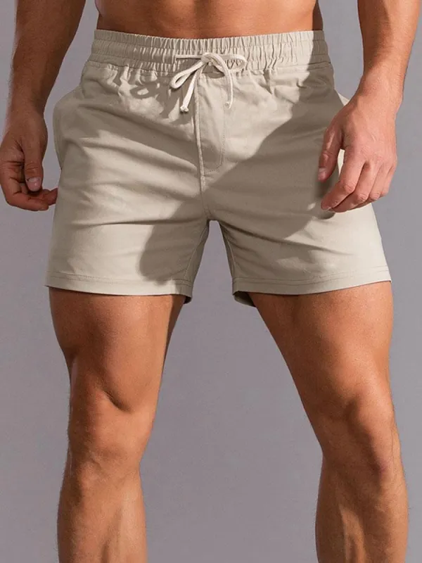 Cotton 3" Drawstring Shorts sold by Hoooyi