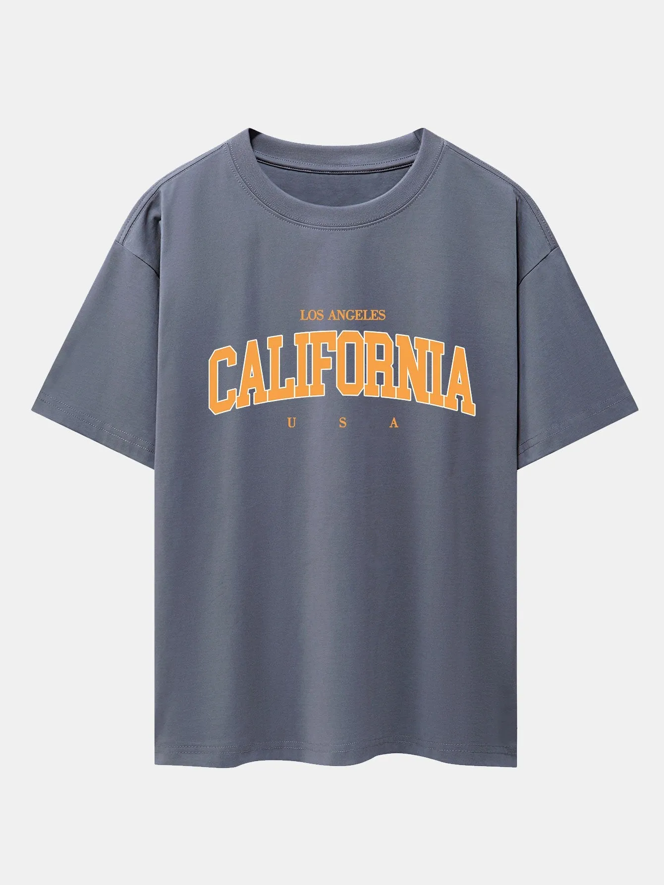 Los Angeles California Print Drop Shoulder Oversize T-Shirt sold by Hoooyi