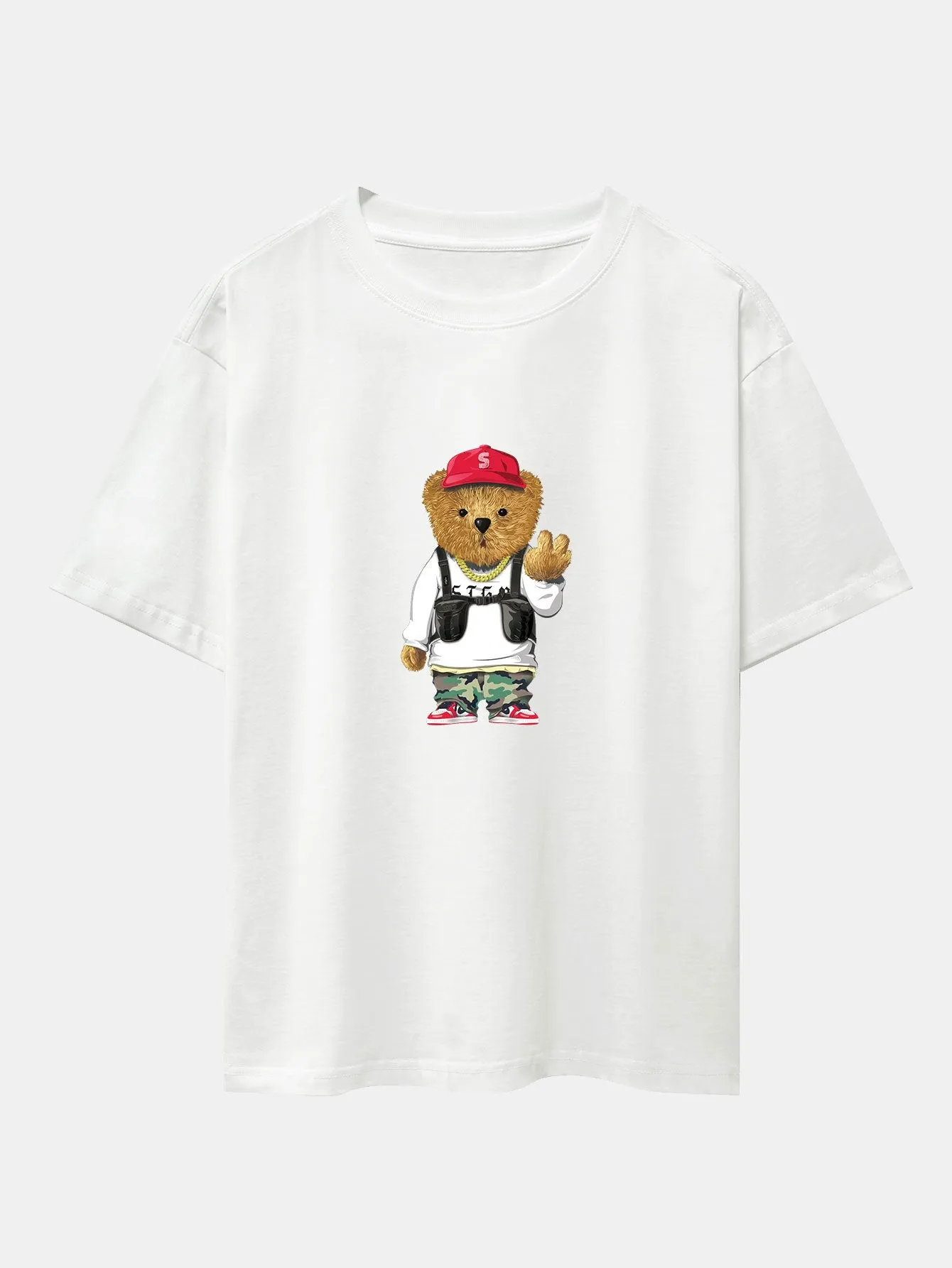 Cool Bear Print Drop Shoulder Oversize T-Shirt sold by Hoooyi product image thumbnail 2