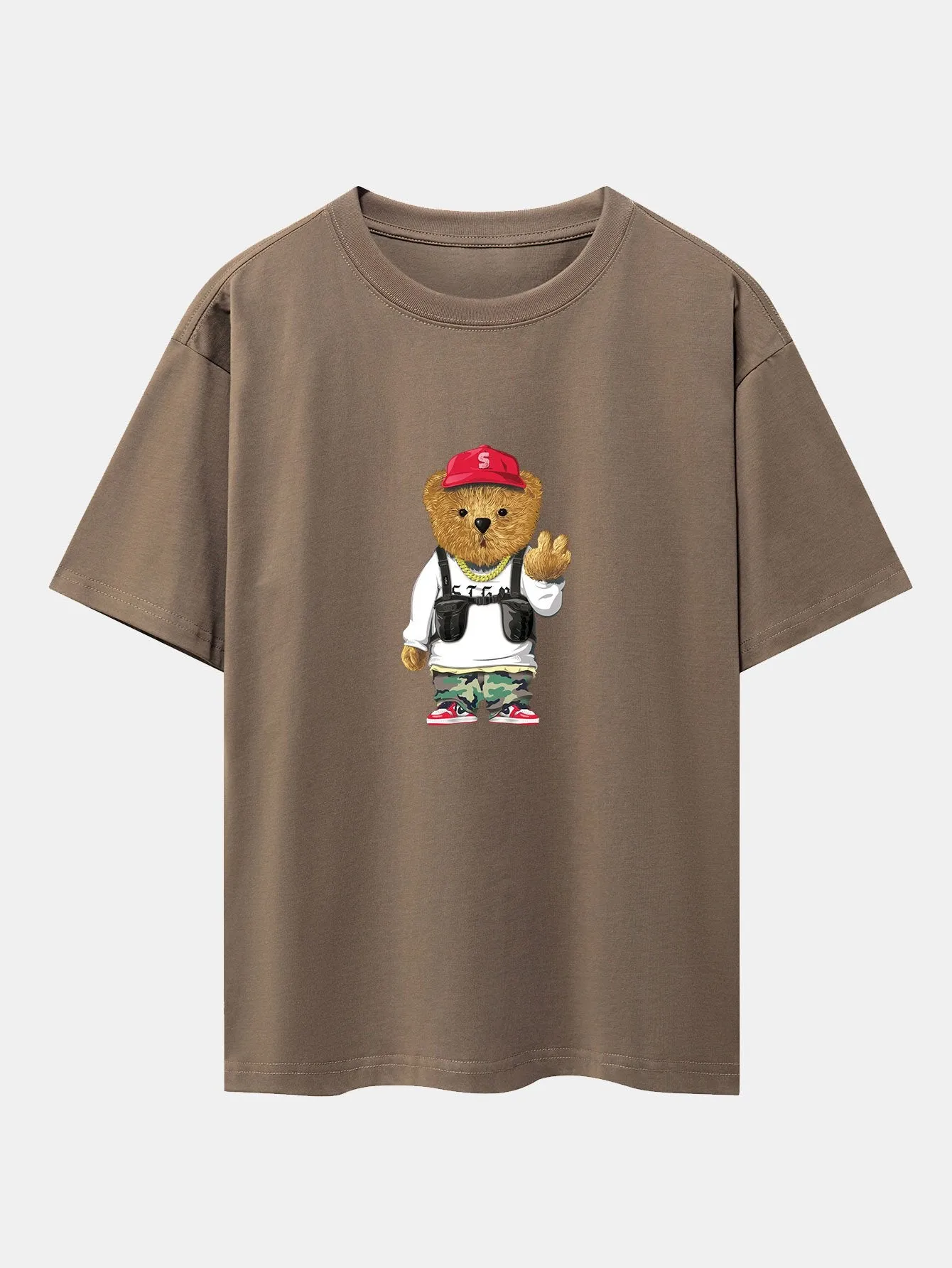 Cool Bear Print Drop Shoulder Oversize T-Shirt sold by Hoooyi product image thumbnail 5