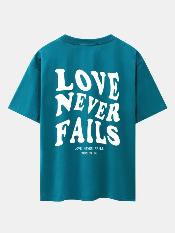 Slogan Back Print Dropped Shoulders Oversize T-Shirt sold by Hoooyi