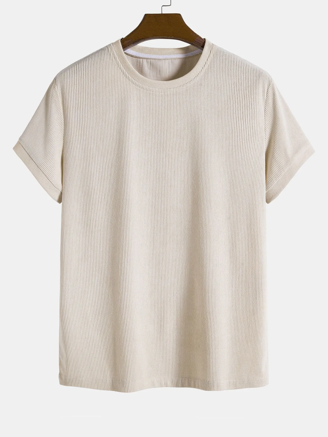Stretch Corduroy Ringer T-Shirt sold by Hoooyi