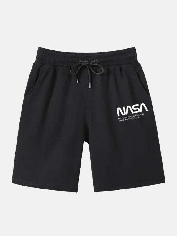 NASA Letter Print Shorts sold by Hoooyi