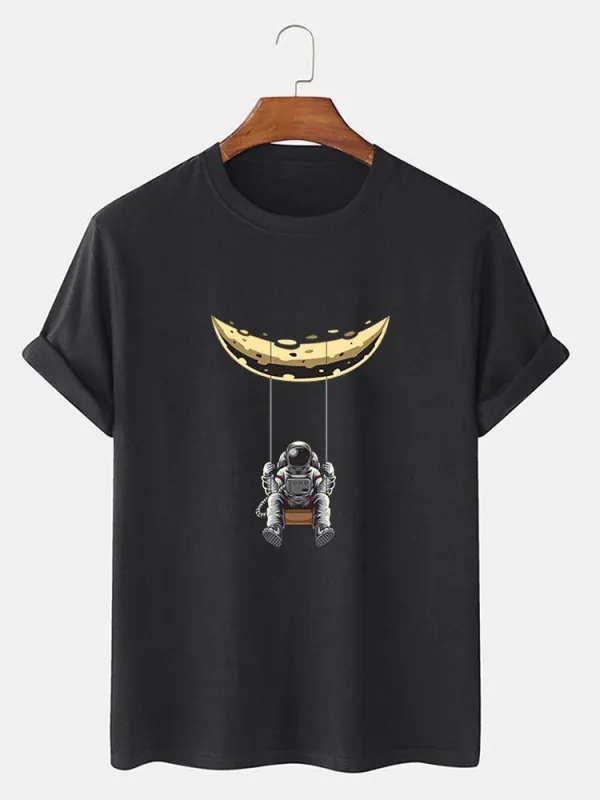 Swing Astronaut Print T-Shirt sold by Hoooyi