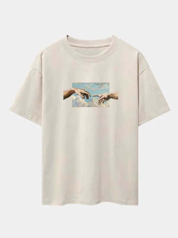 Create Adam Print Heavy Weight Oversize T-Shirt sold by Hoooyi